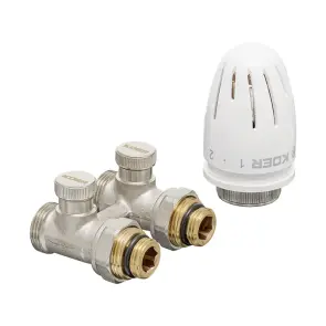 Комплект для нижней подкл. радиатора KOER SET-22 - 1/2"x3/4" (Прямой) с термоголовкой ЗЗ (KR3174) №5