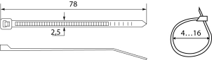 Хомуты кабельные CHS 80х3 мм белые (упак 100шт) №2