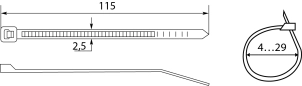 Хомуты кабельные CHS 120 х 3 мм черные UV (упак 100шт) №2