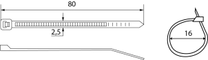 Хомуты кабельные CHS 80х3 мм черные UV (упак 100шт) №4