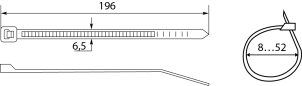 Хомуты кабельные CHS 200х8 мм белые (упак 100шт) №2