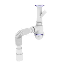 Сифон для кухни ZERIX SK-01-B 1 1/2"x40 с литым выпуском и отводом для стиральной машины