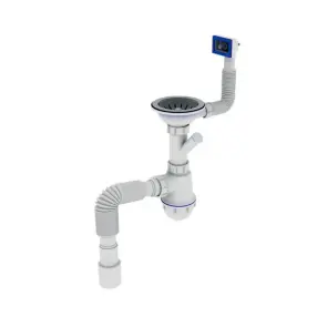 Сифон для кухни ZERIX SK-02-B 3 1/2"x40 с резьб. выпуском и отводом для стиральной машины №1