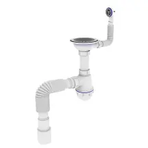 Сифон для кухни ZERIX SK-02-C 3 1/2"x40 с резьбовым выпуском и круглым переливом