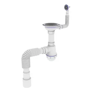 Сифон для кухни ZERIX SK-02-C 3 1/2"x40 с резьбовым выпуском и круглым переливом №1