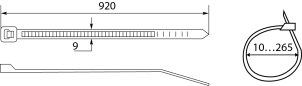 Хомуты кабельные CHS 920 х 9 мм белые (упак 100шт) №2