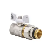 Кран с американкой 3/4" "антипротечка"(Koer KR.227.W-Gi) белый (KR0192)