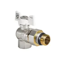 Кран с американкой 3/4" "антипротечка"(Koer KR.228.W-Gi) Угловая белый (KR0193)