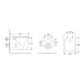 Унітаз підвісний Mixxus Premium Diverse-0101-T1 530x365x373mm, система змиву Tornado 1.0 (MP6477) №2