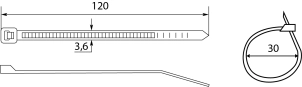 Хомуты кабельные CHS 120 х 4 мм черные UV (упак 100шт) №4