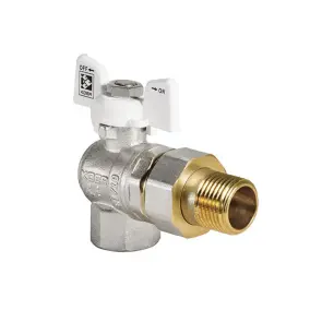 Кран з американкою 3/4" (Koer KR.228.W) кутовий білий (KR0100) №3