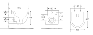 Унітаз підвісний Mixxus Premium Ellipse-0301-R 495x365x365mm, система змиву Rimless (MP6460) №5
