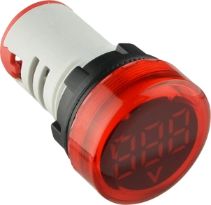 Круглый цифровой измеритель напряжения ED16-22VD 30-500В АС (красный) №2
