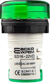 Круглый цифровой измеритель напряжения ED16-22VD 30-500В АС (зеленый) №4