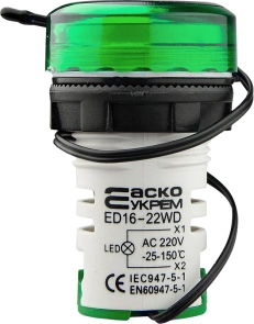Круглый цифровой измеритель температуры ED16-22WD -25С – 150С (зеленый) №4