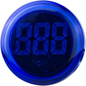 Круглий цифровий вимірювач температури ED16-22WD -25С - 150С (синій) №3