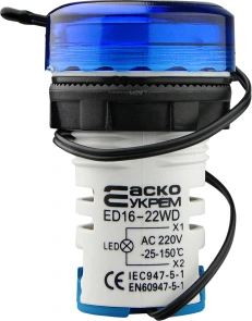 Круглий цифровий вимірювач температури ED16-22WD -25С - 150С (синій) №4