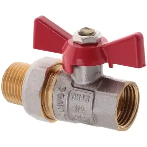 Кран з американкою 1/2" прямий Waterpro червоний (WP0151) №3