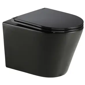 Унитаз подвесной Mixxus Premium Bevel-0301-R Black 515x355x365mm, система смыва RIMLESS (MP6471) №1