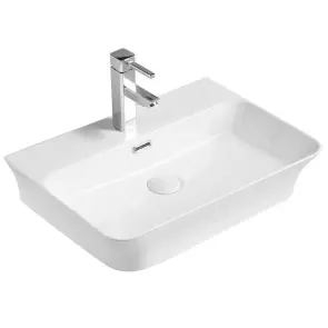 Умывальник накладной керамический Mixxus Premium Bevel-0202 с переливом 560x415x125mm (MP6481) №1