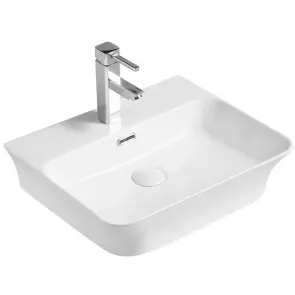 Умивальник накладний керамічний Mixxus Premium Bevel-0201 з переливом 485x410x125mm (MP6480) №1
