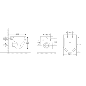 Унітаз підвісний Mixxus Premium Ellipse-0304-R 540x360x360mm, система змиву Rimless (MP6466) №2