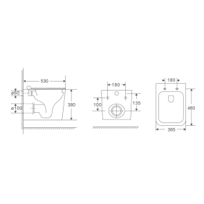 Унітаз підвісний Mixxus Premium Quadro-0302-R 530x360x365mm, система змиву Rimless (MP6454) №5