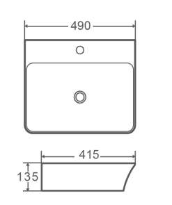 Умивальник накладний керамічний Mixxus Premium Bevel-0201 з переливом 485x410x125mm (MP6480) №3
