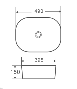Умывальник накладной керамический Mixxus Premium Diverse-0101 490x395x150mm (MP6484) №2