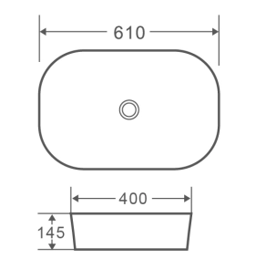Умивальник накладний керамічний Mixxus Premium Diverse-0102 610x400x145mm (MP6486) №2