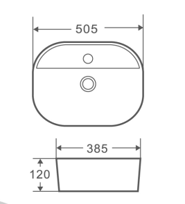 Умывальник накладной керамический Mixxus Premium Ellipse-0201 505x385x120mm (MP6482) №2