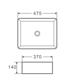 Умывальник накладной керамический Mixxus Premium Quadro-0101 475x370x140mm (MP6487) №2