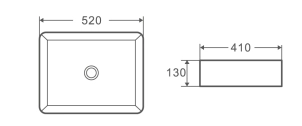 Умивальник накладний керамічний Mixxus Premium Quadro-0102 520x410x130mm (MP6488) №2