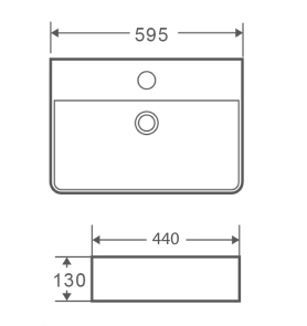 Умывальник накладной керамический Mixxus Premium Quadro-0202 с переливом 600x420x120mm (MP6479) №3