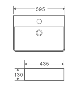 Умывальник накладной керамический Mixxus Premium Quadro-0202 с переливом 600x420x120mm (MP6479) №4