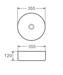 Умивальник накладний керамічний Mixxus Premium Topper-0101 355x355x120mm (MP6489) №2