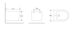 Біде підвісне Mixxus Premium Bevel-0501 515x360x345mm (MP6475) №2