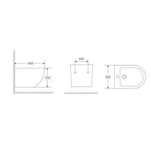 Биде подвесное Mixxus Premium Ellipse-0501 495x365x325mm (MP6469) №2