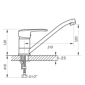 Смеситель Для кухни Zerix PED-A 181 (ZX0059) №2