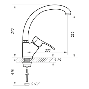Смеситель Для кухни Zerix DYU 135 (ZX0023) №2