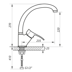 Смеситель Для кухни Zerix DYU 279 (ZX0025) №2