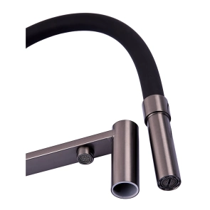 Смеситель Для кухни с гибким изливом на две воды Zerix KIT-021 Graphite REFL.Black из нерж. стали ( №2