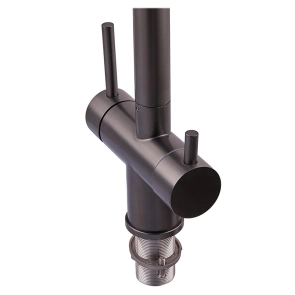 Смеситель Для кухни с гибким изливом на две воды Zerix KIT-021 Graphite REFL.Black из нерж. стали ( №3