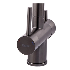 Смеситель Для кухни с гибким изливом на две воды Zerix KIT-021 Graphite REFL.Black из нерж. стали ( №4