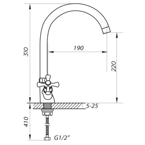 Смеситель Для кухни Zerix TLA 722 (ZX0166) №2