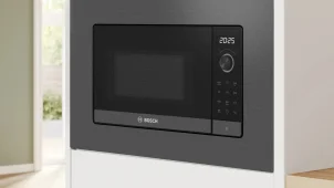 Микроволновая печь Bosch встроенная, 20л, электр. упр., 800Вт, дисплей, черный-нержавейка №2