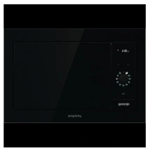 Микроволновая печь Gorenje встраиваемая Simplicity, 23л, мех. управл., 900Вт, гриль, дисплей, черный