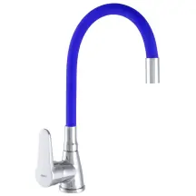 Смеситель Для кухни Zerix SOP7 146 с синим гибким изливом (ZX2655)