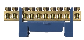BC-510 6х9 10 отв. Нульова шина з ізолятором на Din-рейку