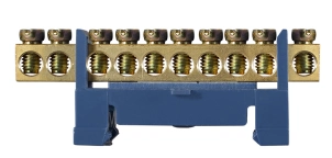 BC-510 6х9 10 отв. Нулевая шина с изолятором на Din-рейке №1